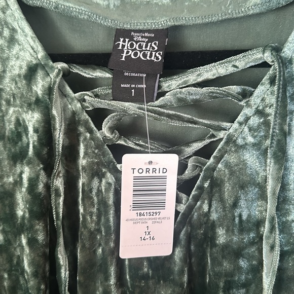 Torrid x Disney Hocus Pocus velvet green dress - Picture 3 of 4
